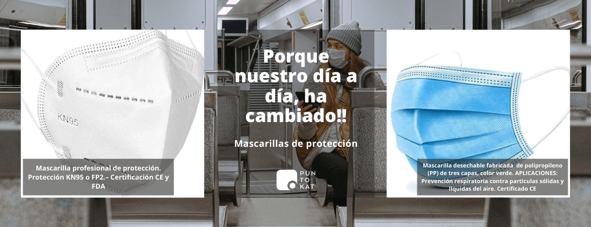 Mascarillas quirúrgicas, sanitarias y KN95 (FFP2)