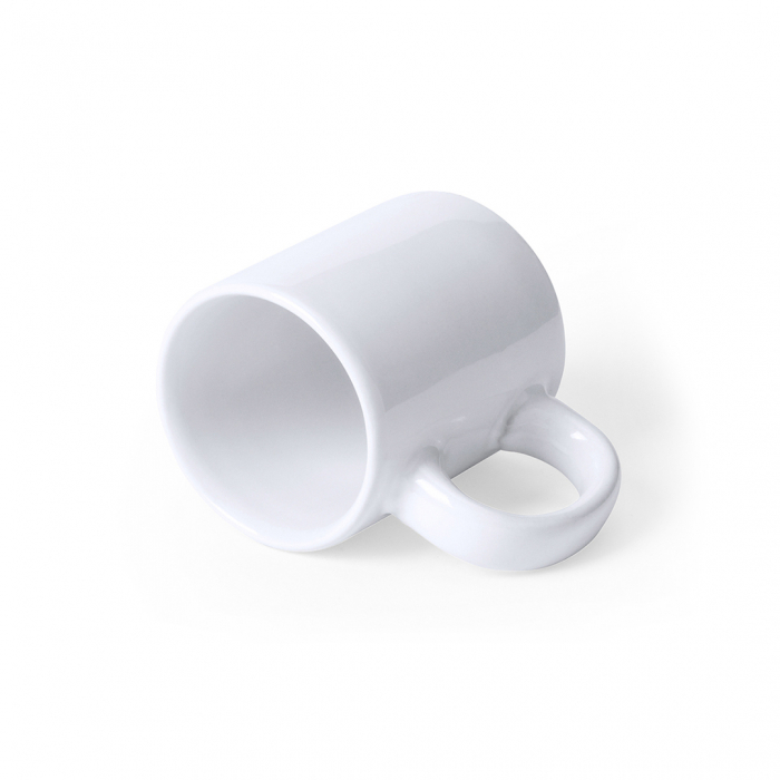 Taza Lutin de cerámica de 80ml de capacidad en color blanco. Tazas de cerámica promocionales personalizadas. Regalos de empresa y corporativos personalizados