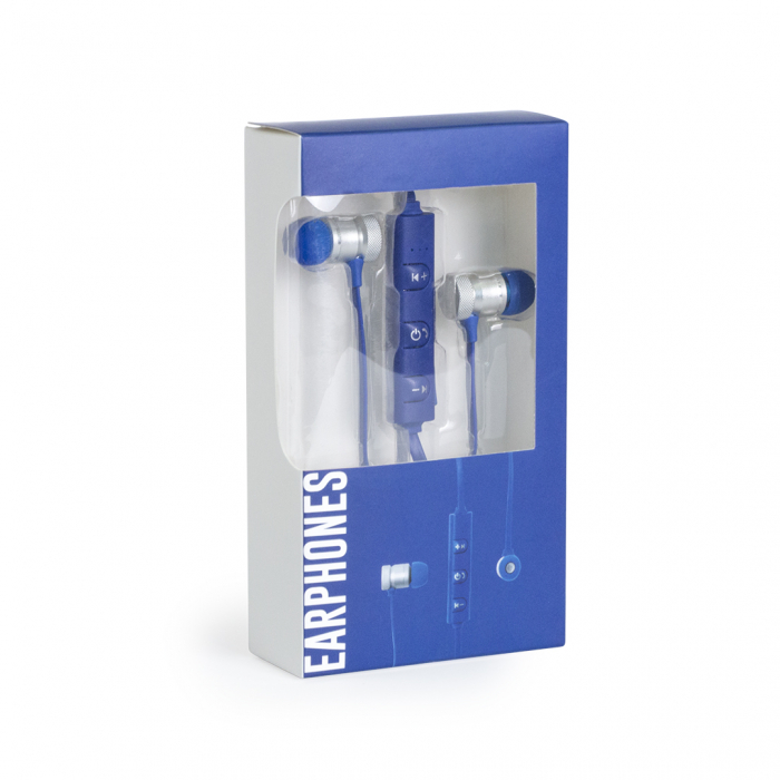 Auriculares Voltar intraurales con conexión Bluetooth®, suave cuerpo de aluminio e imanes de sujeción. Auriculares promocionales personalizados. Regalos de empresa y corporativos personalizados