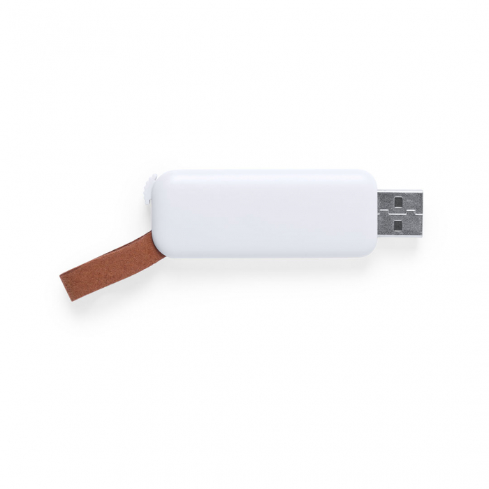 Memoria USB Zilak 16Gb de capacidad con diseño minimalista en color blanco. Memorias usb promocionales personalizadas. Regalos de empresa y corporativos personalizados