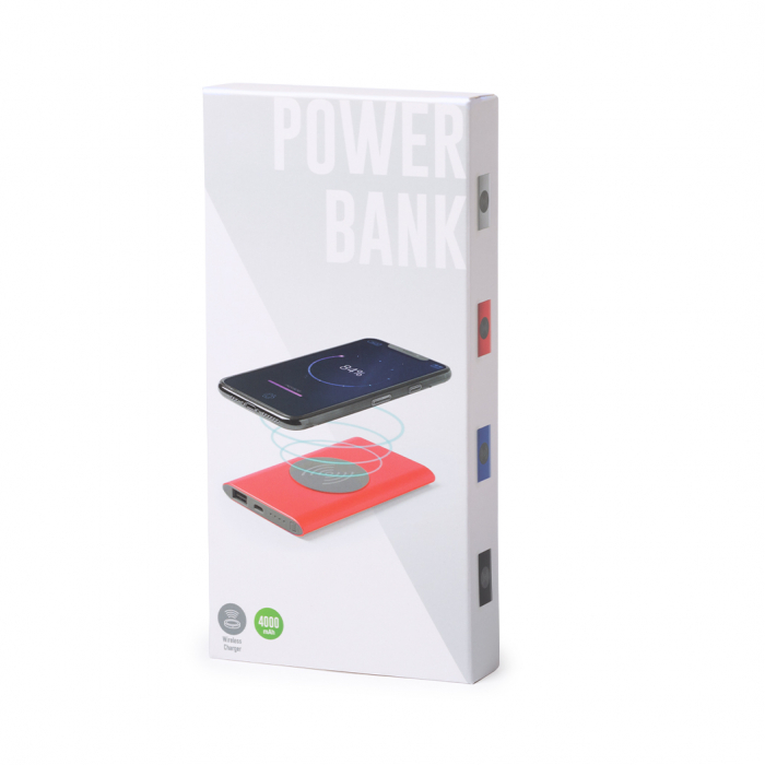 Power Bank Tikur. Batería auxiliar externa inalámbrica de 4.000 mAh. Powers Banks promocionales personalizadas. Regalos de empresa y corporativos personalizados