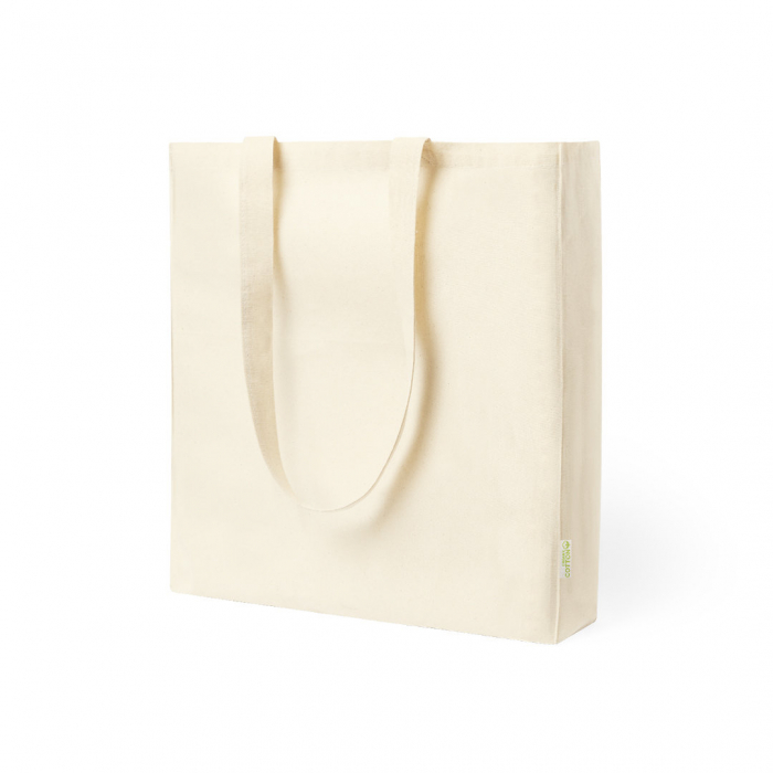 Bolsa Casim de línea nature en algodón orgánico de 140g/m2. Bolsas tote bag con fuelle promocionales personalizadas. Regalos de empresa y corporativos personalizados.
