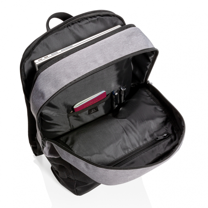 Moderna mochila portátil de 15.6" USB y RFID sin PVC. Mochilas para portátiles con usb promocionales personalizadas. Regalos de empresa y corporativos personalizados.