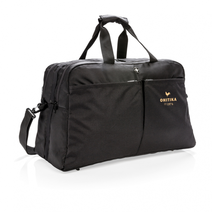 Bolsa y maleta Swiss Peak RFID. Bolsas maletas versátiles para portátiles promocionales personalizadas. Regalos de empresa y corporativos personalizados.