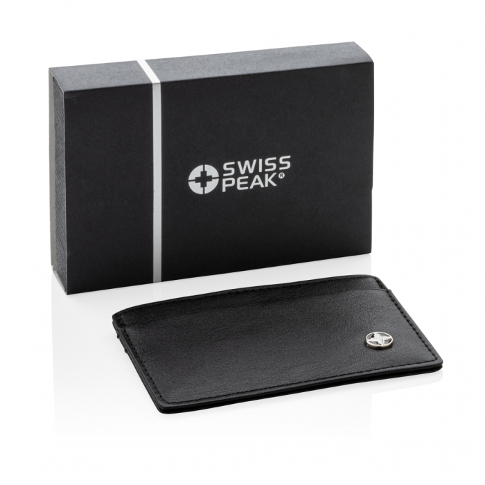 Tarjetero RFID Swiss Peak anti escáner. Tarjeteros seguros promocionales personalizados. Regalos de empresa y corporativos personalizados.