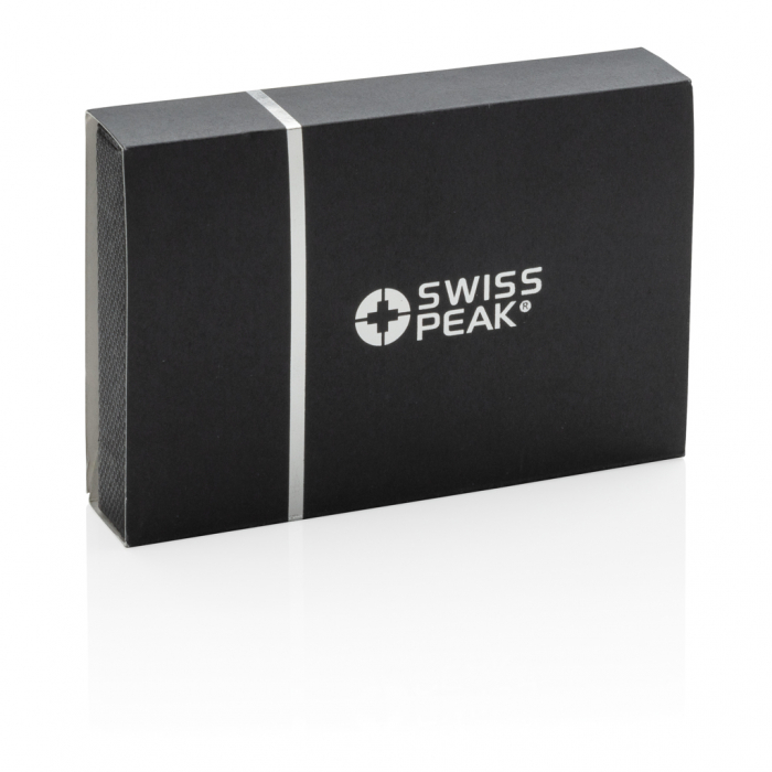 Tarjetero RFID Swiss Peak anti escáner. Tarjeteros seguros promocionales personalizados. Regalos de empresa y corporativos personalizados.