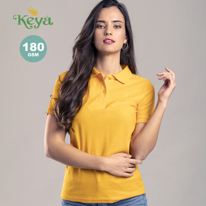Polo Mujer Color keya WPS180. En material 100% algodón de 180g/m2. Polos manga corta mujer promocionales personalizados. Regalos de empresa y corporativos personalizados