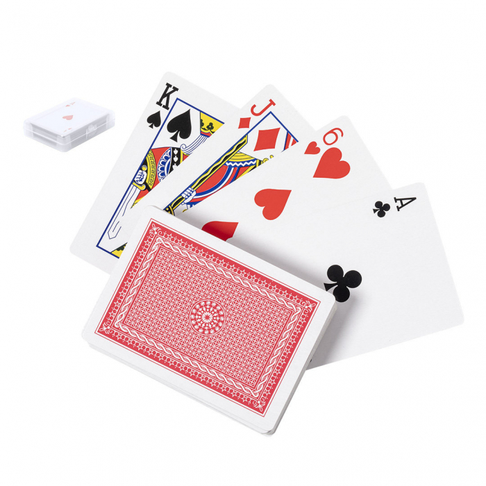 Baraja Francesa Picas fabricada en resistente papel laminado. Incluye 54 naipes. Barajas de poker promocionales personalizadas. Regalos de empresa y corporativos personalizados.
