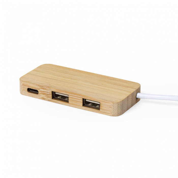 Puerto USB Norman 2.0 de línea nature y fabricado en bambú. Puertos usb promocionales personalizados. Regalos de empresa y corporativos personalizados