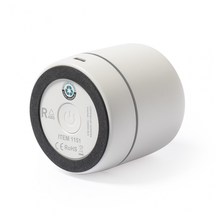 Altavoz Medran RCS compacto de línea nature, con conexión Bluetooth® 5.0 y batería de litio. Altavoces cargadores promocionales personalizados. Regalos de empresa y corporativos personalizados