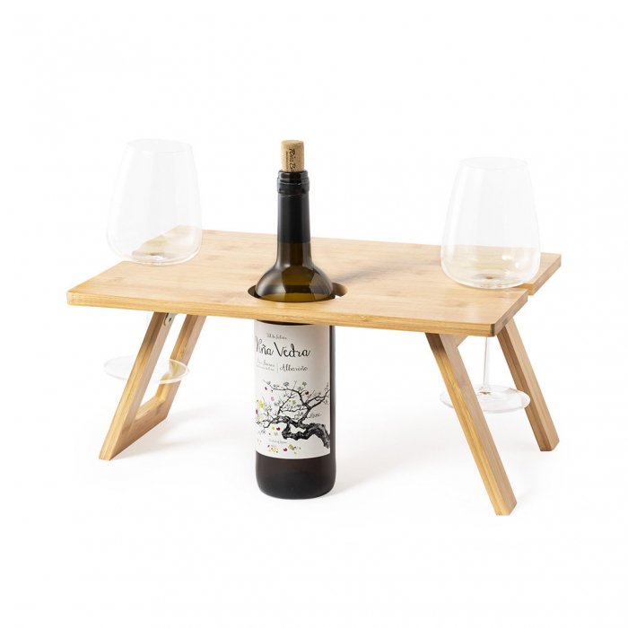 Mesa Zarbok plegable para los aficionados al mundo del vino. Mesas plegables promocionales personalizadas. Regalos de empresa y corporativos personalizados