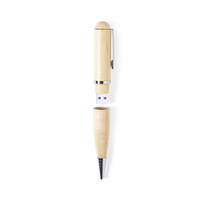 Bolígrafo USB Kornon 16GB de línea nature. Bolígrafos con usb promocionales personalizados. Regalos de empresa y corporativos personalizados