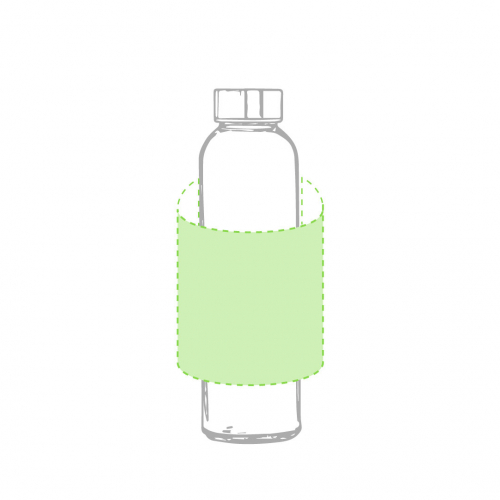 Bidón Sublimación Eltron transparente de cristal de 500 ml de capacidad, con tapón a rosca en acero inox y libre de BPA. Bidones promocionales personalizados. Regalos de empresa y corporativos personalizados