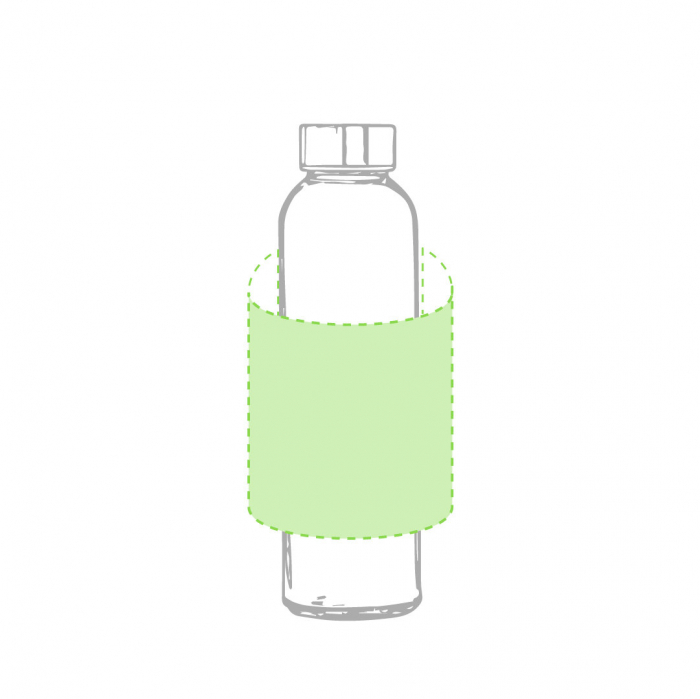 Bidón Sublimación Eltron transparente de cristal de 500 ml de capacidad, con tapón a rosca en acero inox y libre de BPA. Bidones promocionales personalizados. Regalos de empresa y corporativos personalizados