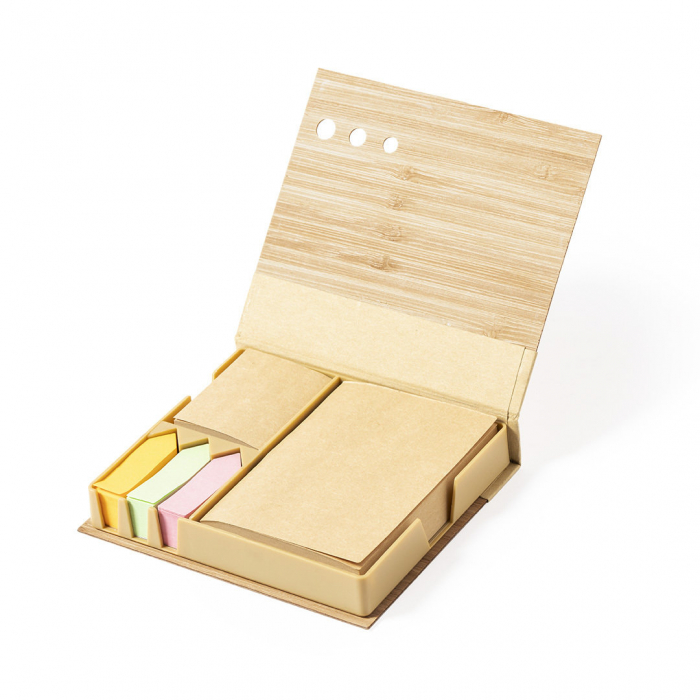 Portanotas Kokil de linea nature con tapas rígidas de bambú. Porta notas ecológicos promocionales personalizados. Regalos de empresa y corporativos personalizados