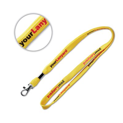 Lanyard cilíndrico con arandela y mosquetón metálico