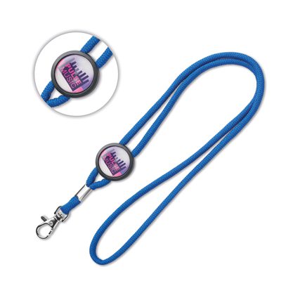 Lanyard cilíndrico con circulo deslizante.