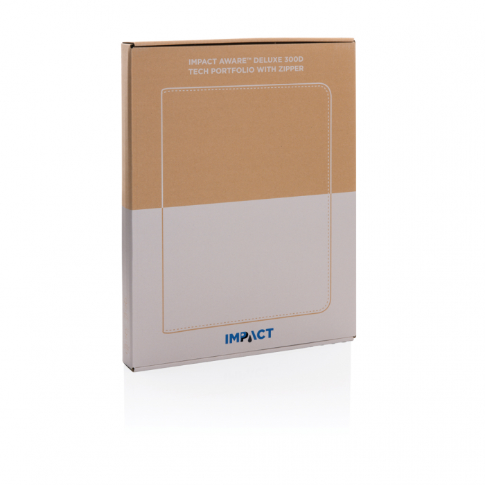 Portafolio tecnológico 300D Impact Aware™ con cremallera. Portafolios tecnológicos modernos promocionales personalizados. Regalos de empresa y corporativos personalizados.