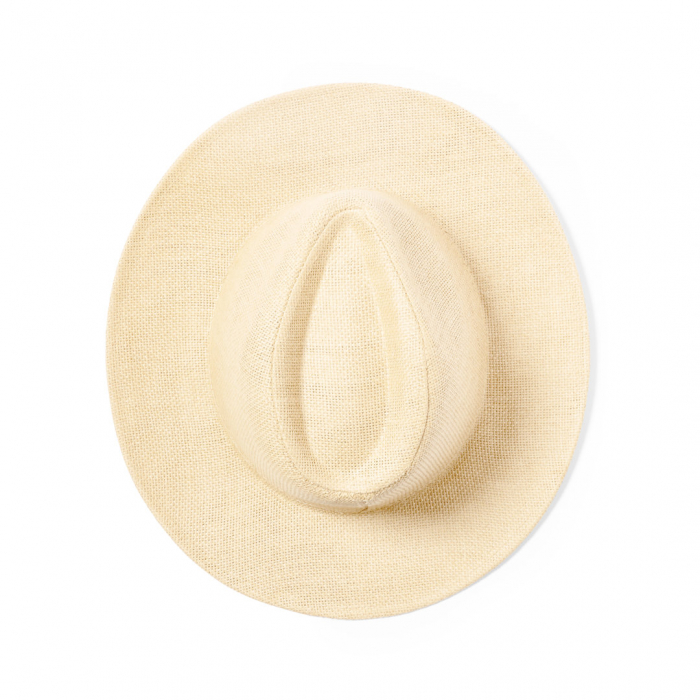 Sombrero Mulins indiana fabricado en paja de papel, con confortable cinta ajustable interior. Sombreros promocionales personalizados. Regalos de empresa y corporativos personalizados