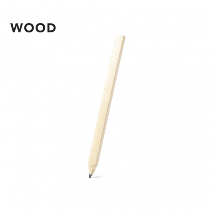 Lápiz Delint de carpintero fabricado en madera natural y con forma rectangular. Lapiceros de madera promocionales personalizados. Regalos de empresa y corporativos personalizados