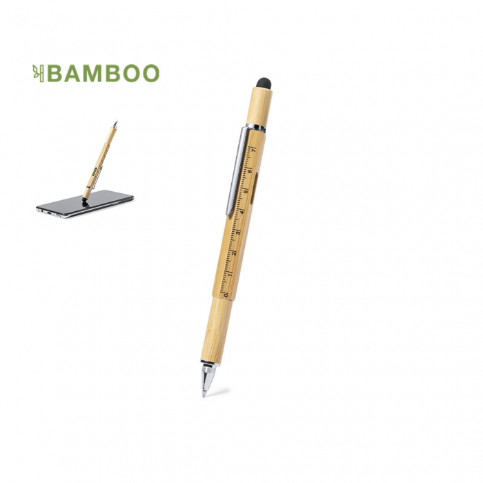Bolígrafo Multifunción Rakars de línea nature fabricado en bambú. Bolígrafos multifunción promocionales personalizados. Regalos de empresa y corporativos personalizados