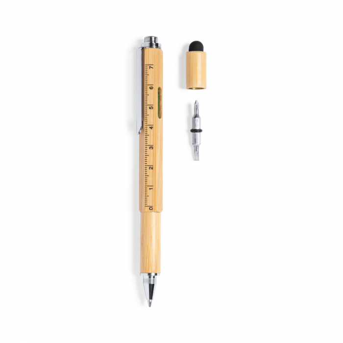 Bolígrafo Multifunción Rakars de línea nature fabricado en bambú. Bolígrafos multifunción promocionales personalizados. Regalos de empresa y corporativos personalizados
