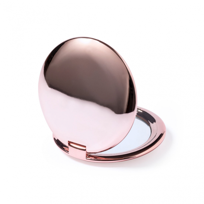 Espejo Busey plegable en elegante acabado metalizado. Espejos plegables promocionales personalizados. Regalos de empresa y corporativos personalizados