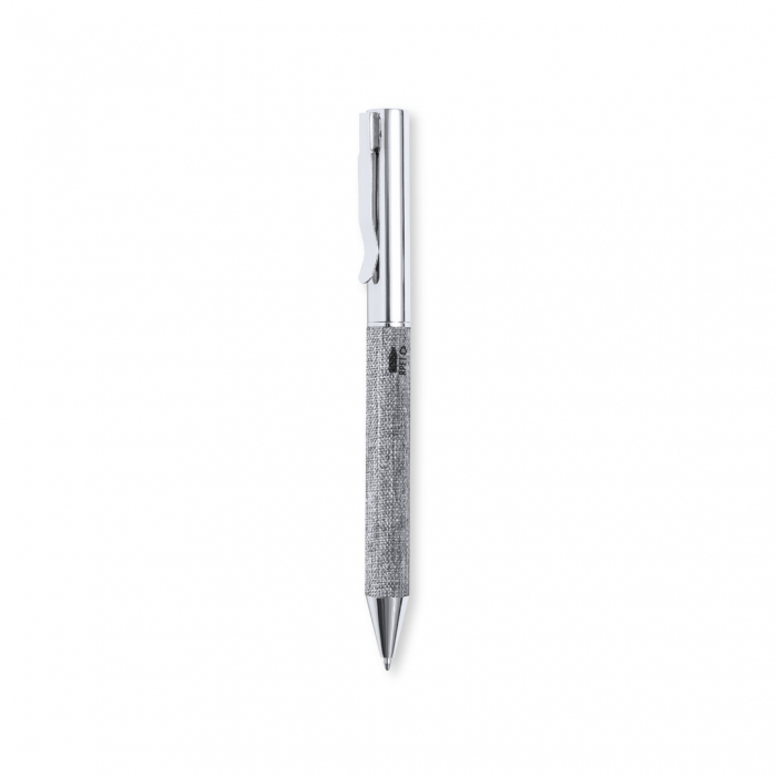 Bolígrafo Higolf fabricado en metal cromado y con cuerpo recubierto en poliéster RPET. Bolígrafos promocionales personalizados. Regalos de empresa y corporativos personalizados