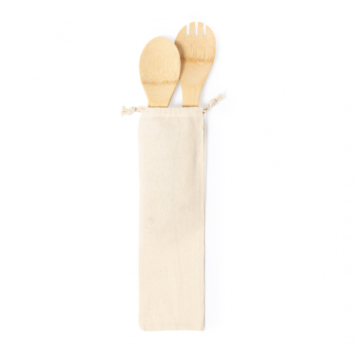 Set Ensalada Berter para ensalada con 2 utensilios fabricados en resistente bambú. Sets de cubiertos para ensaladas promocionales personalizadas. Regalos de empresa y corporativos personalizados