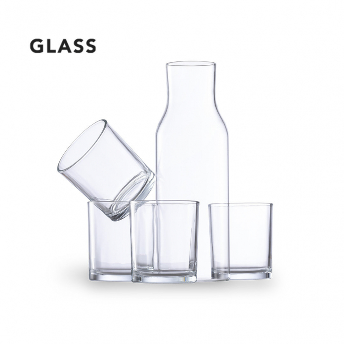 Set Malister de jarra y vasos de sobrio diseño, fabricados en cristal. Sets de jarra y vasos promocionales personalizados. Regalos de empresa y corporativos personalizados