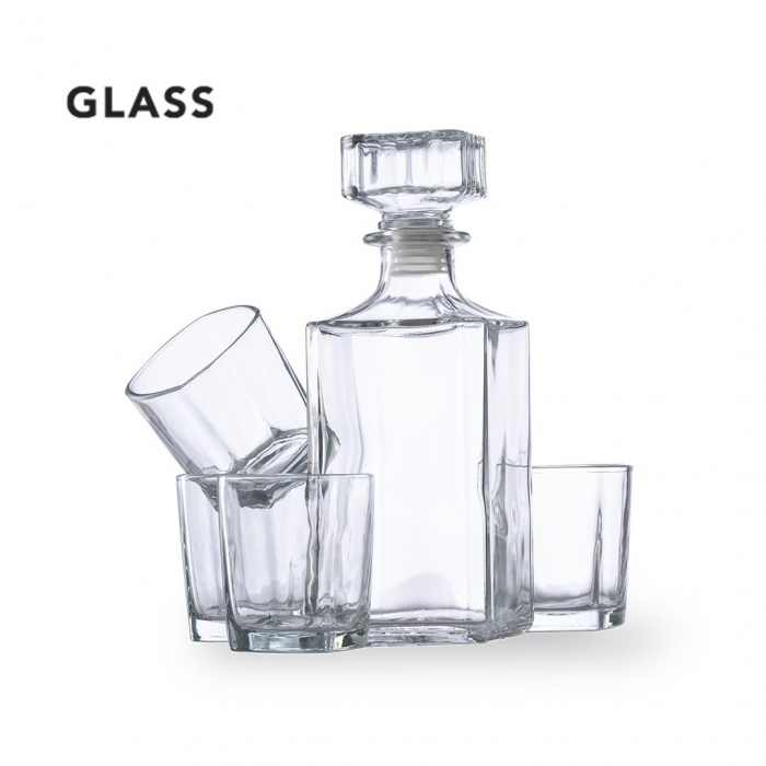 Set Whisky Rockwel de sobrio diseño y fabricado en cristal. Sets de whisky promocionales personalizados. Regalos de empresa y corporativos personalizados