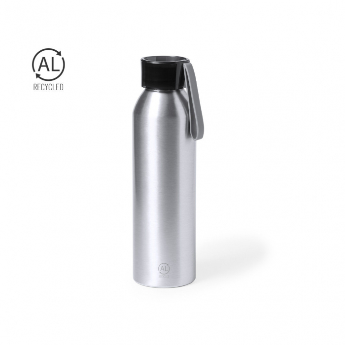 Bidón Yaliz de 650 ml de capacidad. Fabricado en aluminio reciclado. Bidones promocionales personalizados. Regalos de empresa y corporativos personalizados
