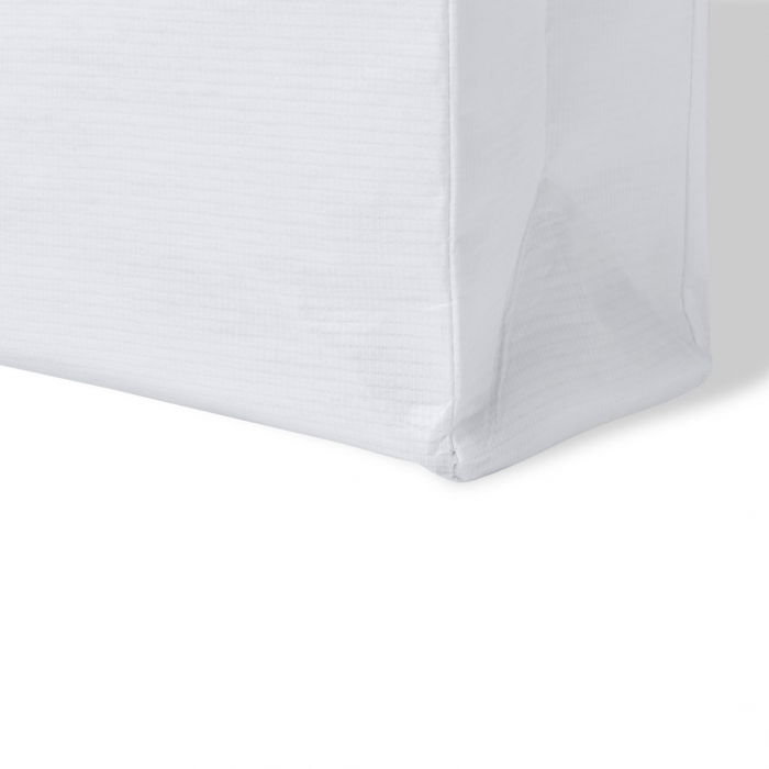 Bolsa Okada de asas cortas de línea nature fabricada RPET laminado de 110g/m2. Bolsas de non-woven promocionales personalizadas. Regalos de empresa y corporativos personalizados