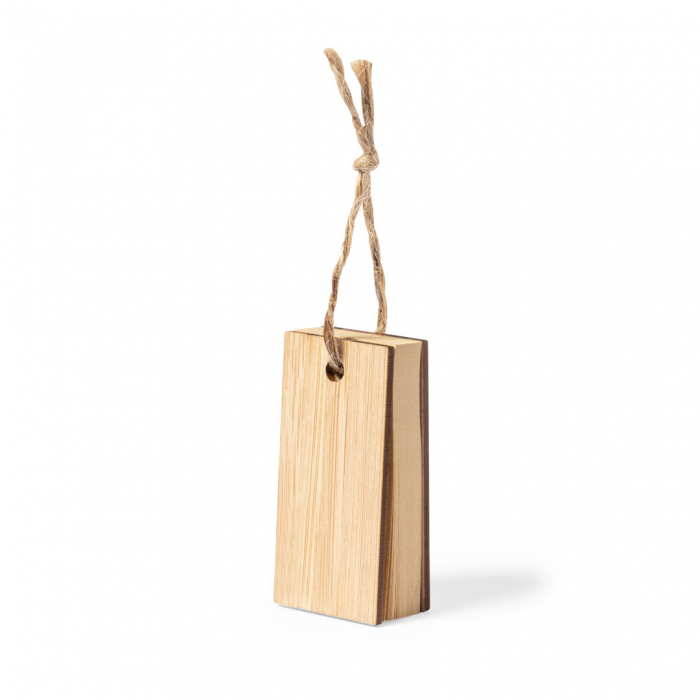 Portanotas Yiuta de linea nature con tapas duras en bambú y cordón de yute. Porta notas promocionales personalizados. Regalos de empresa y corporativos personalizados