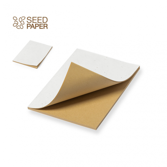Bloc Notas Semillas Maiwen A5 de línea nature, con cubiertas fabricadas en papel semilla, reciclable y degradable. Blocs de notas de semillas promocionales personalizados. Regalos de empresa y corporativos personalizados