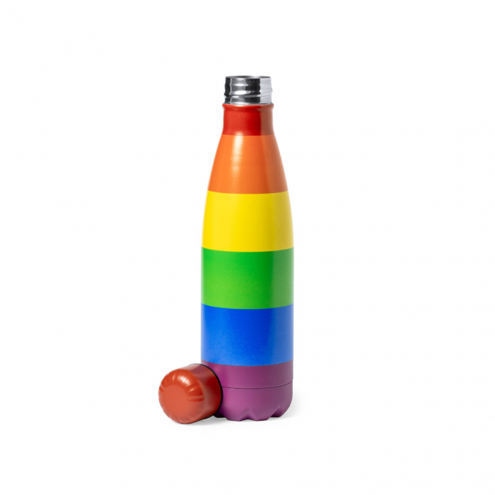 Bidón Jedet Rainbow de 790 ml de capacidad, fabricado en acero inox multicolor. Bidones promocionales personalizados. Regalos de empresa y corporativos personalizados