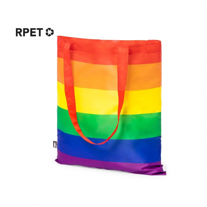 Bolsa Rubiros Rainbow multicolor, fabricada en RPET 210T. Bolsas promocionales personalizadas. Regalos de empresa y corporativos personalizados
