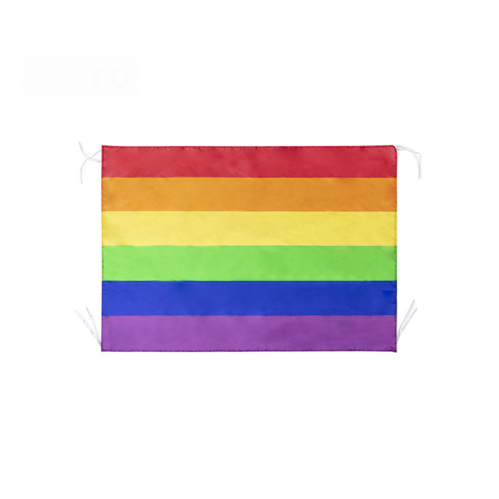 Bandera Zerolox Rainbow con tela multicolor. Banderas promocionales personalizadas. Regalos de empresa y corporativos personalizados