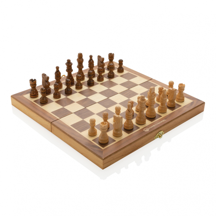 Juego de ajedrez plegable Luxury de madera. Juegos ajedrez de lujo promocionales personalizados. Regalos de empresa y corporativos personalizados.