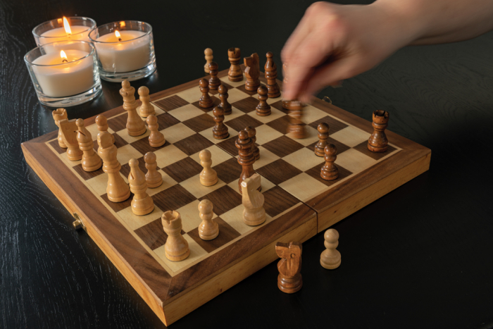 Juego de ajedrez plegable Luxury de madera. Juegos ajedrez de lujo promocionales personalizados. Regalos de empresa y corporativos personalizados.
