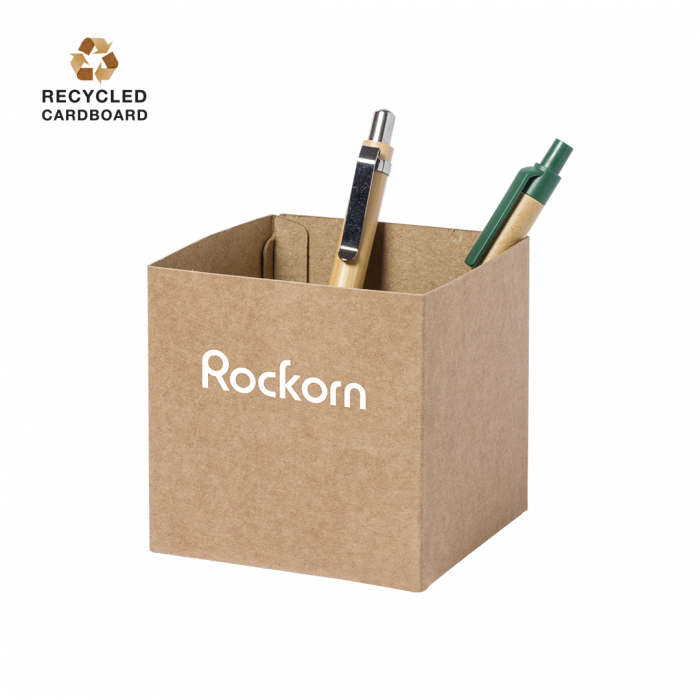 Lapicero Davor de línea nature fabricado en resistente cartón reciclado de 430g/m2. Porta lápices de cartón promocionales personalizados. Regalos de empresa y corporativos personalizados.