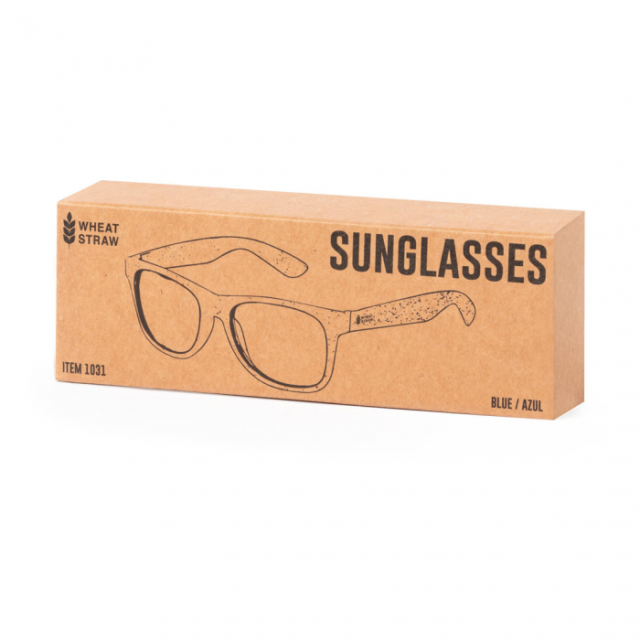 Gafas Sol Mirfat de línea nature con protección UV400 y lentes en color negro. Gafas para el verano promocionales personalizadas. Regalos de empresa y corporativos personalizados.