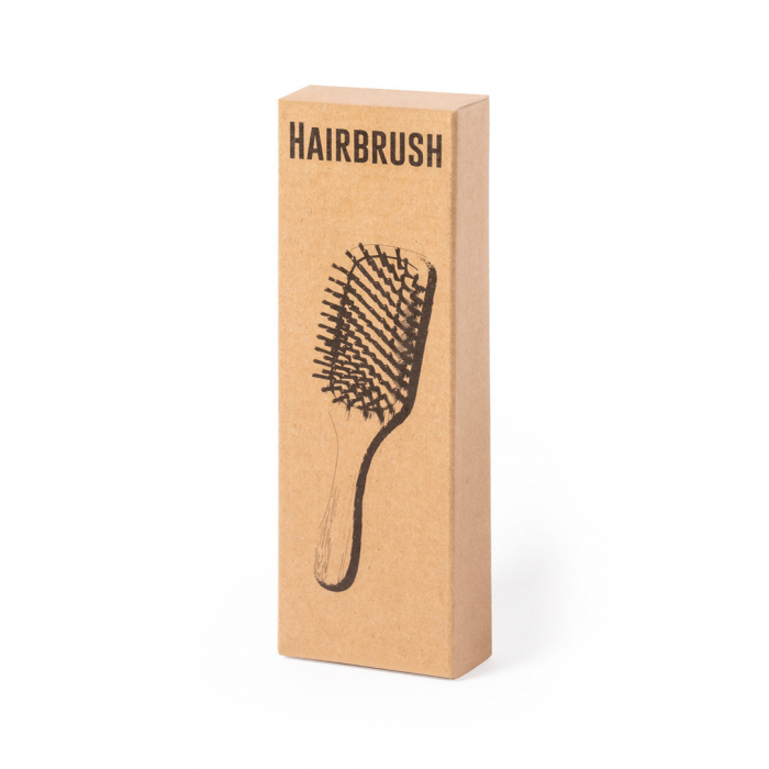 Cepillo Aveiro de línea nature en bambú pulido. Cepillos para peinar promocionales personalizados. Regalos de empresa y corporativos personalizados.