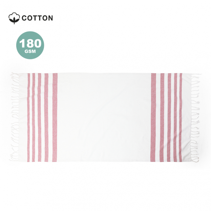 Pareo Toalla Sally de diseño bicolor, fabricado en material 100% algodón de 180g/m2. Pareos toalla promocionales personalizados. Regalos de empresa y corporativos personalizados