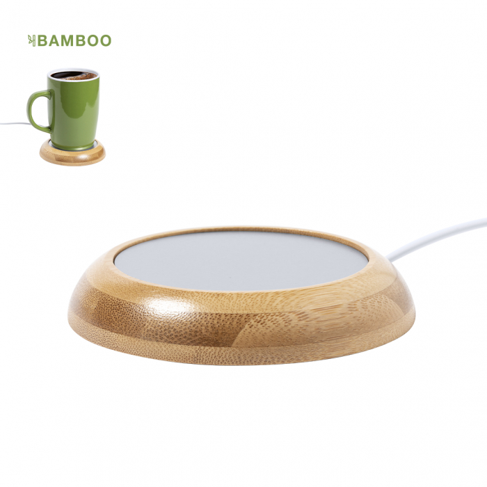 Calentador Tazas Ligrant de línea nature, fabricado en bambú. Calentardores tazas promocionales personalizados. Regalos de empresa y corporativos personalizados