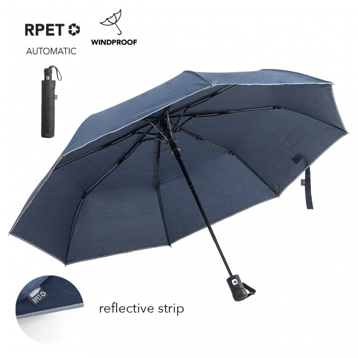 Paraguas Nereus plegable de línea nature de 100cm de diámetro. Paraguas plegables promocionales personalizados. Regalos de empresa y corporativos personalizados