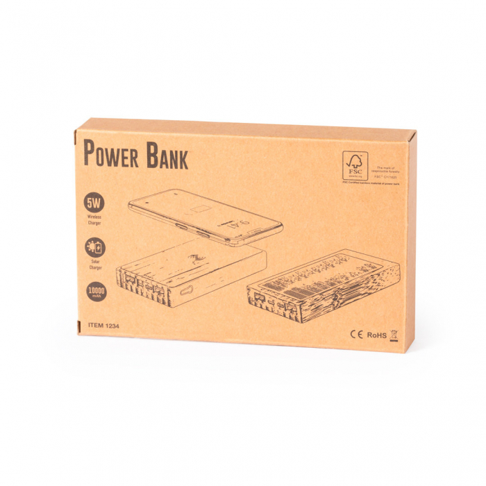 Power Bank Diuk. Batería auxiliar externa de línea nature con capacidad de 10.000 mAh. Powers banks promocionales personalizadas. Regalos de empresa y corporativos personalizados