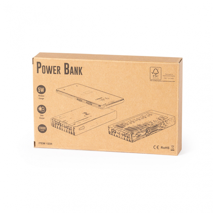Power Bank Diuk. Batería auxiliar externa de línea nature con capacidad de 10.000 mAh. Powers banks promocionales personalizadas. Regalos de empresa y corporativos personalizados