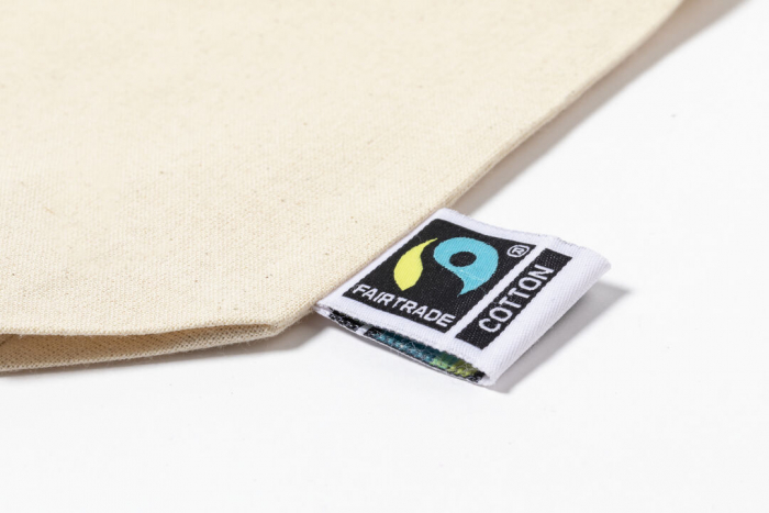 Neceser Adams Fairtrade de línea nature, fabricado en 100% algodón de 180g/m2 en tono natural. Neceseres Fairtrade promocionales personalizados. Regalos de empresa y corporativos personalizados