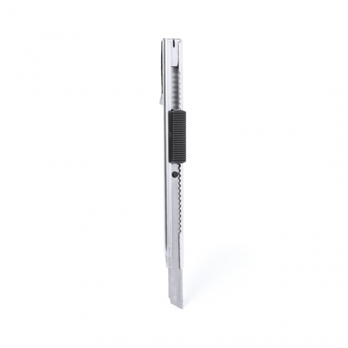 Cutter Fainel de acero inox con cuchilla fina y clip de fijación. Cutters promocionales personalizados. Regalos de empresa y corporativos personalizados